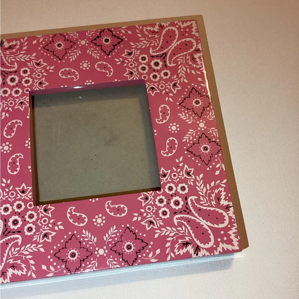 4/$15 🌻 Picture Frame 7.5x7.5 Concepts Style B324444PK~ Pink With Paisley